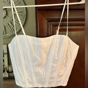 Jason Wu Camisole Crop Bustier Eyelet Top